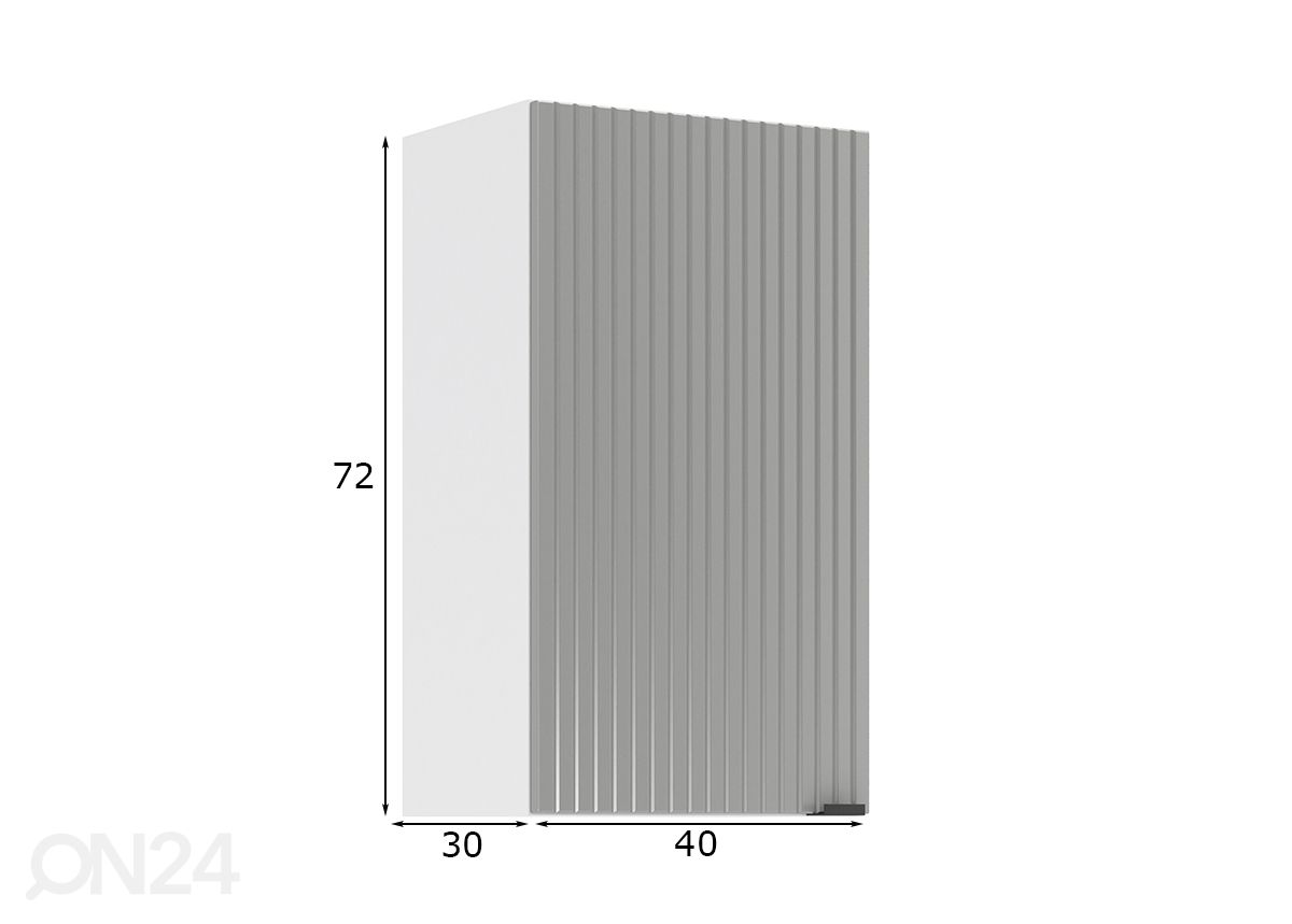 Keittiön yläkaappi Lissone 40 cm kuvasuurennos mitat