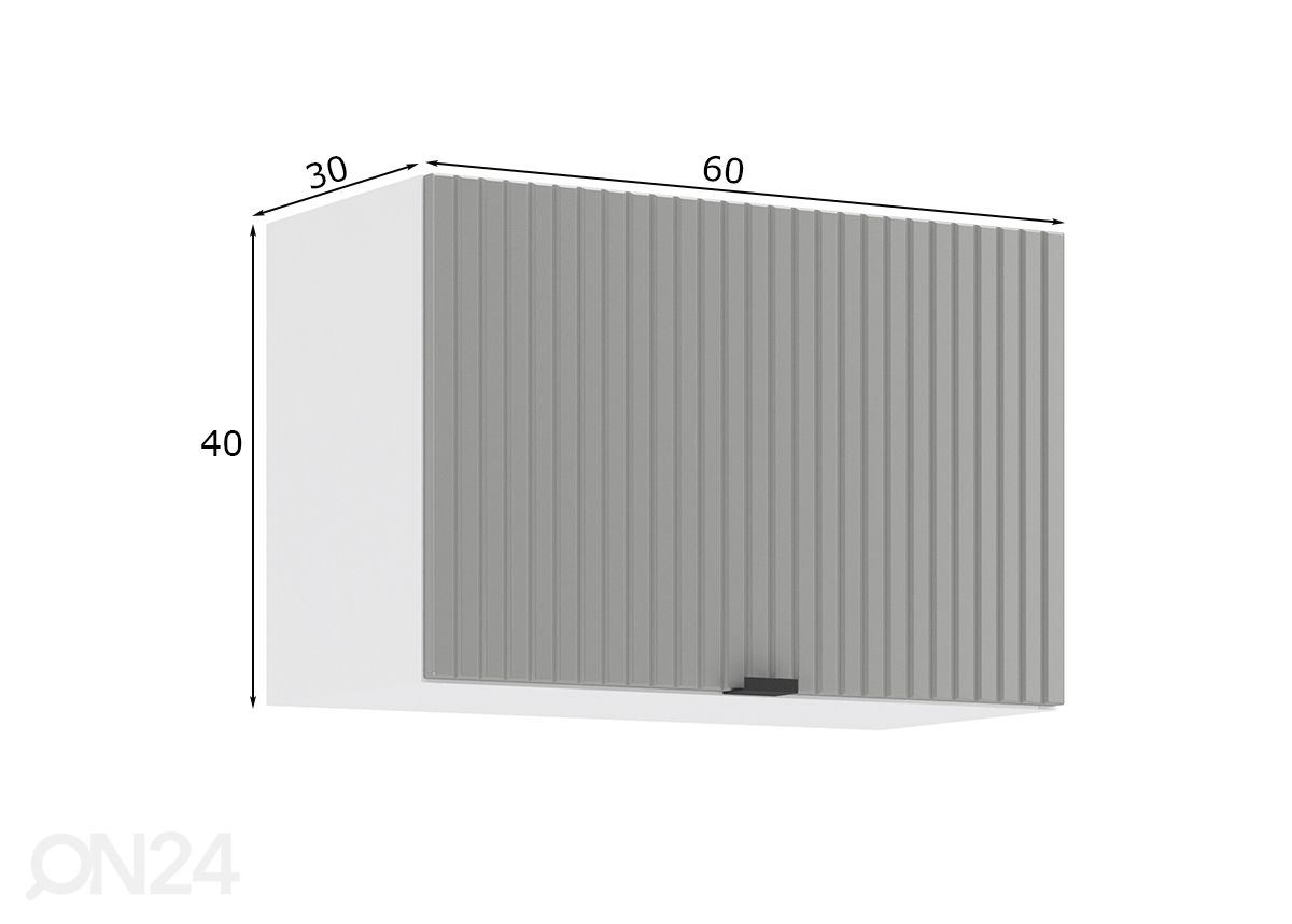 Keittiön yläkaappi Lissone 60 cm kuvasuurennos mitat