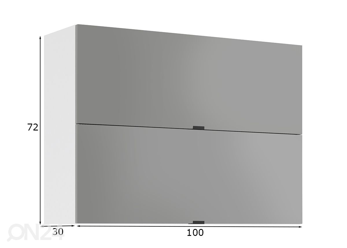 Keittiön yläkaappi Livorno 100 cm kuvasuurennos mitat