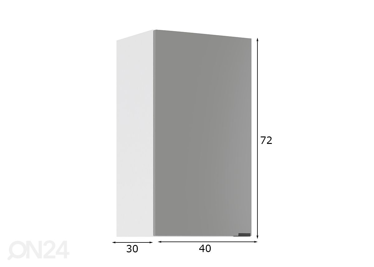 Keittiön yläkaappi Livorno 40 cm kuvasuurennos mitat