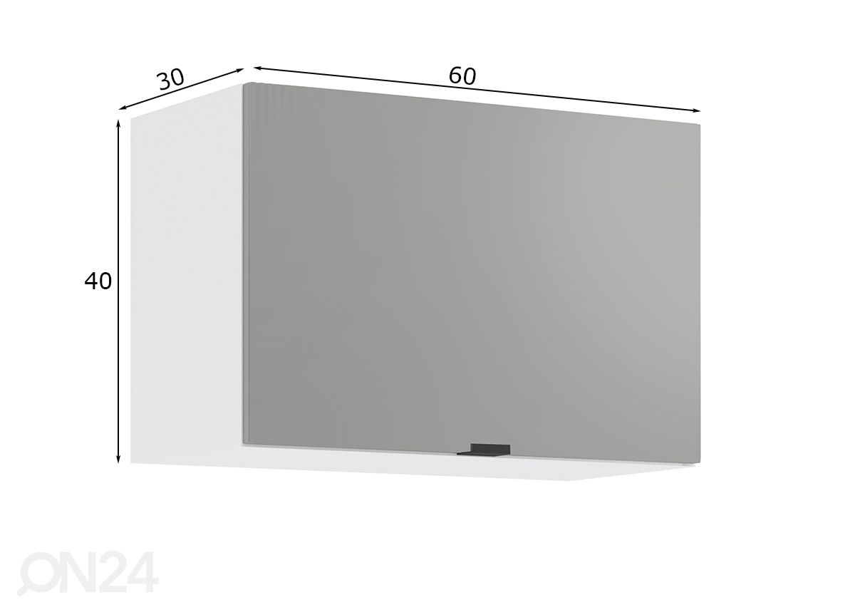 Keittiön yläkaappi Livorno 60 cm kuvasuurennos mitat