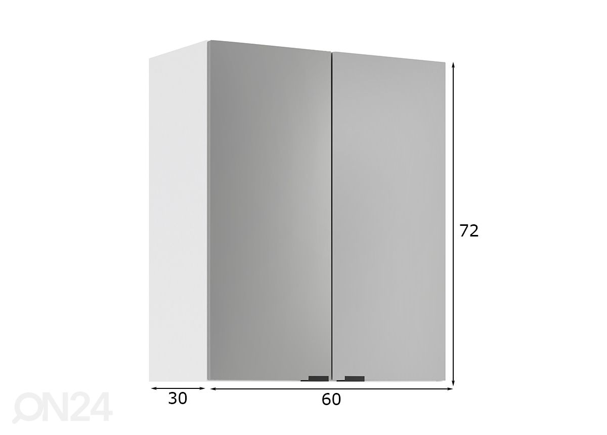 Keittiön yläkaappi Livorno 60 cm kuvasuurennos mitat