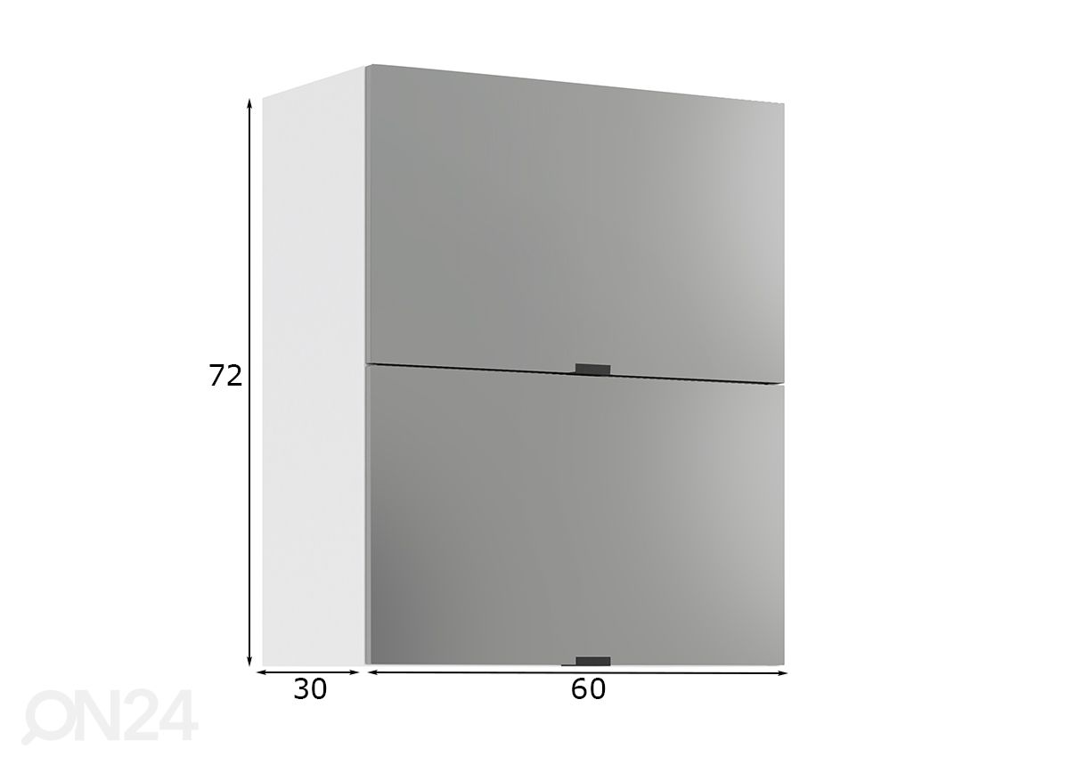 Keittiön yläkaappi Livorno 60 cm kuvasuurennos mitat