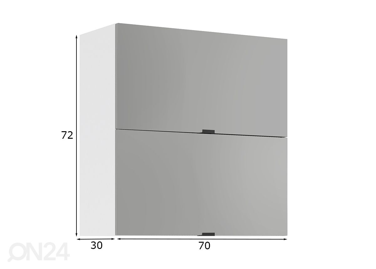 Keittiön yläkaappi Livorno 70 cm kuvasuurennos mitat