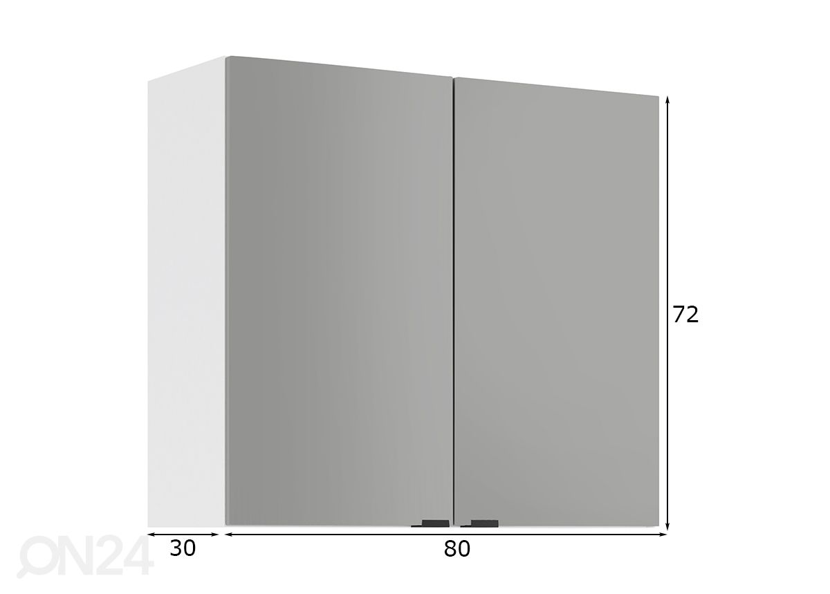 Keittiön yläkaappi Livorno 80 cm kuvasuurennos mitat