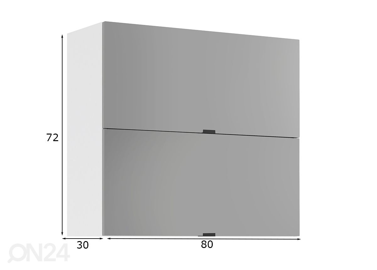 Keittiön yläkaappi Livorno 80 cm kuvasuurennos mitat