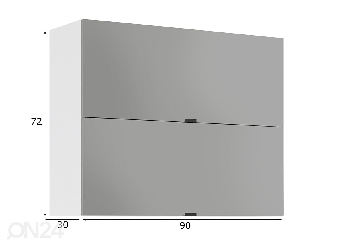 Keittiön yläkaappi Livorno 90 cm kuvasuurennos mitat