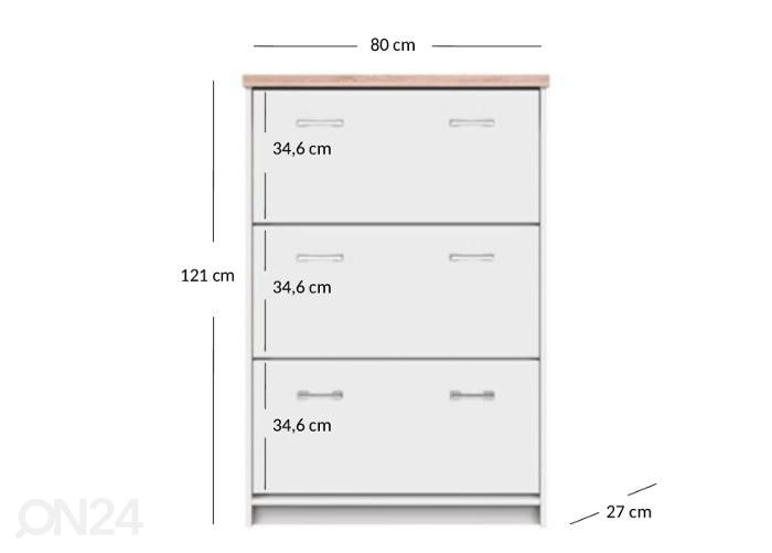 Kenkäkaappi Top mix 80 cm kuvasuurennos mitat