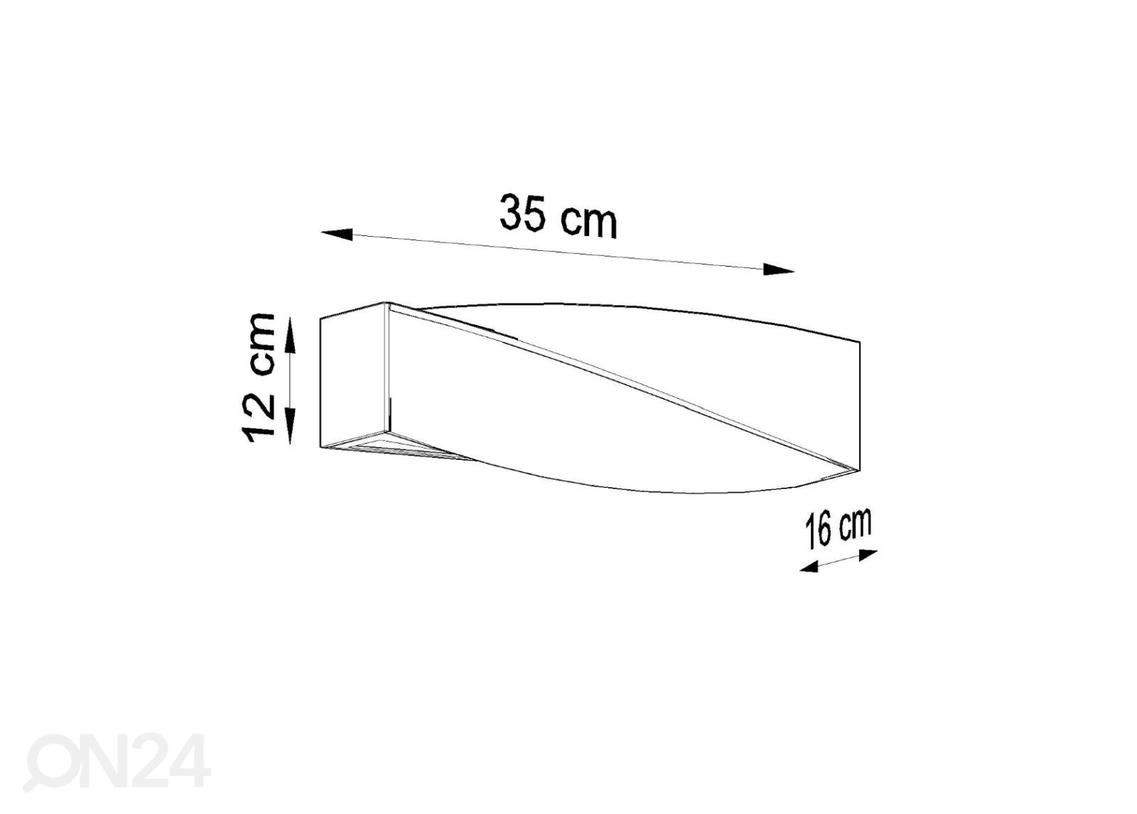 Keraaminen seinävalaisin Sigma Mini, valkoinen kuvasuurennos mitat