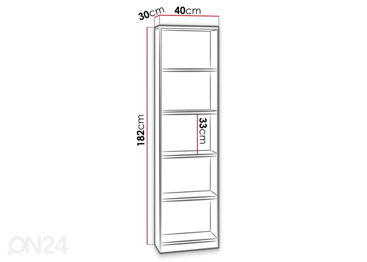 Kirjahylly 40 cm kuvasuurennos mitat