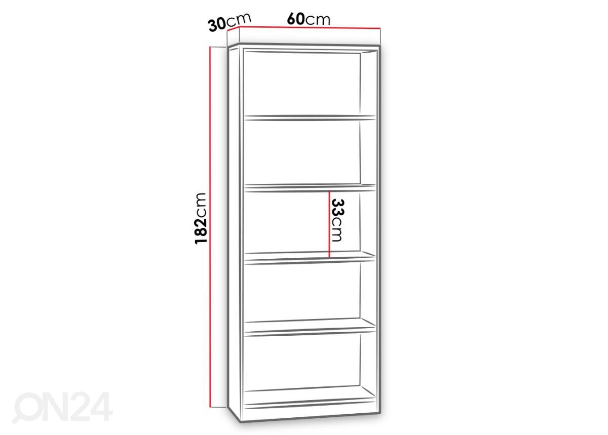 Kirjahylly 60 cm kuvasuurennos mitat