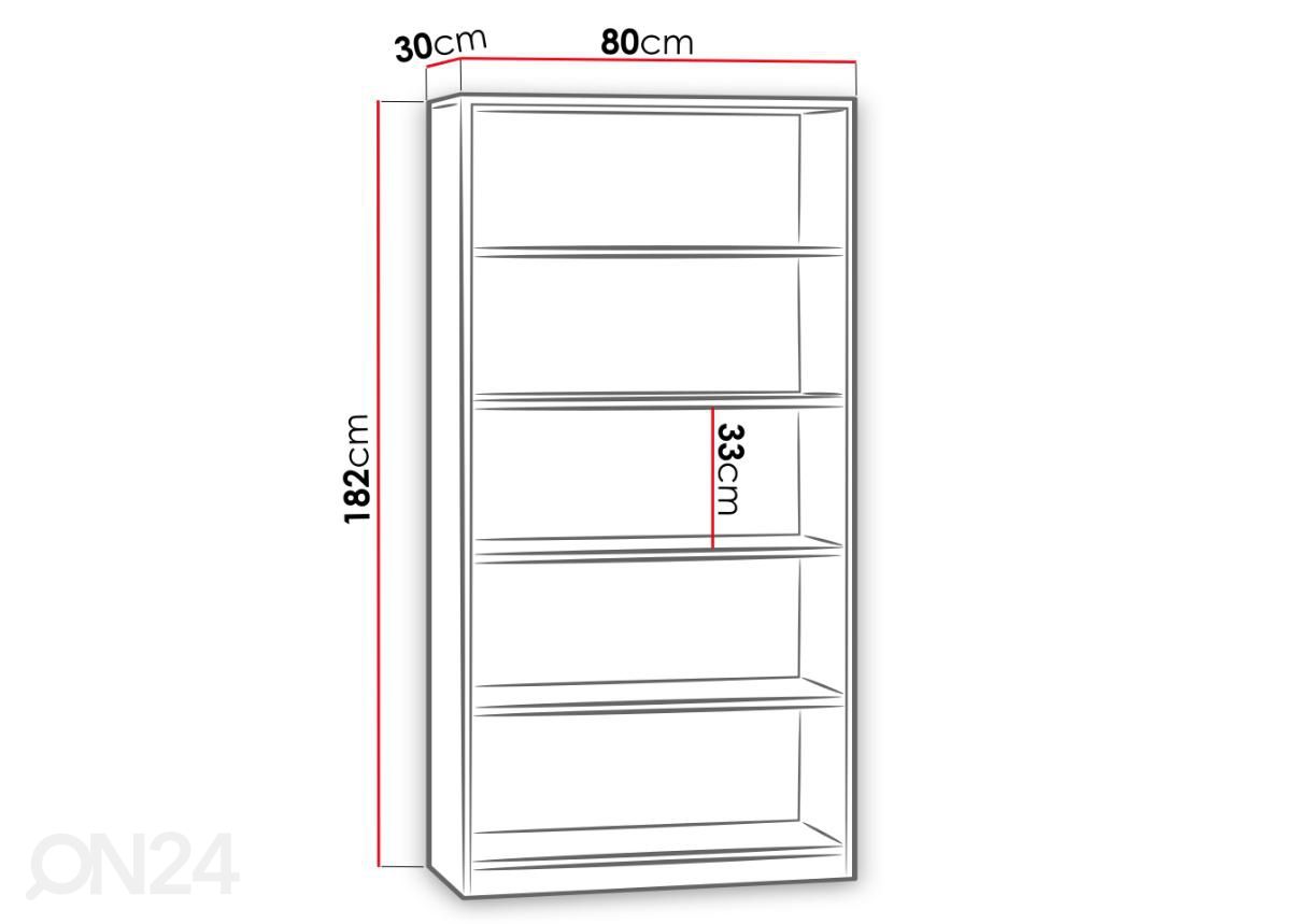 Kirjahylly 80 cm kuvasuurennos mitat