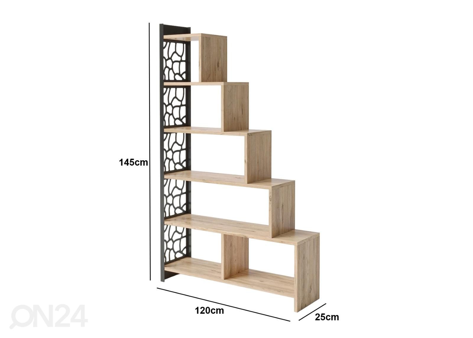 Kirjahylly Fura 120 cm kuvasuurennos mitat