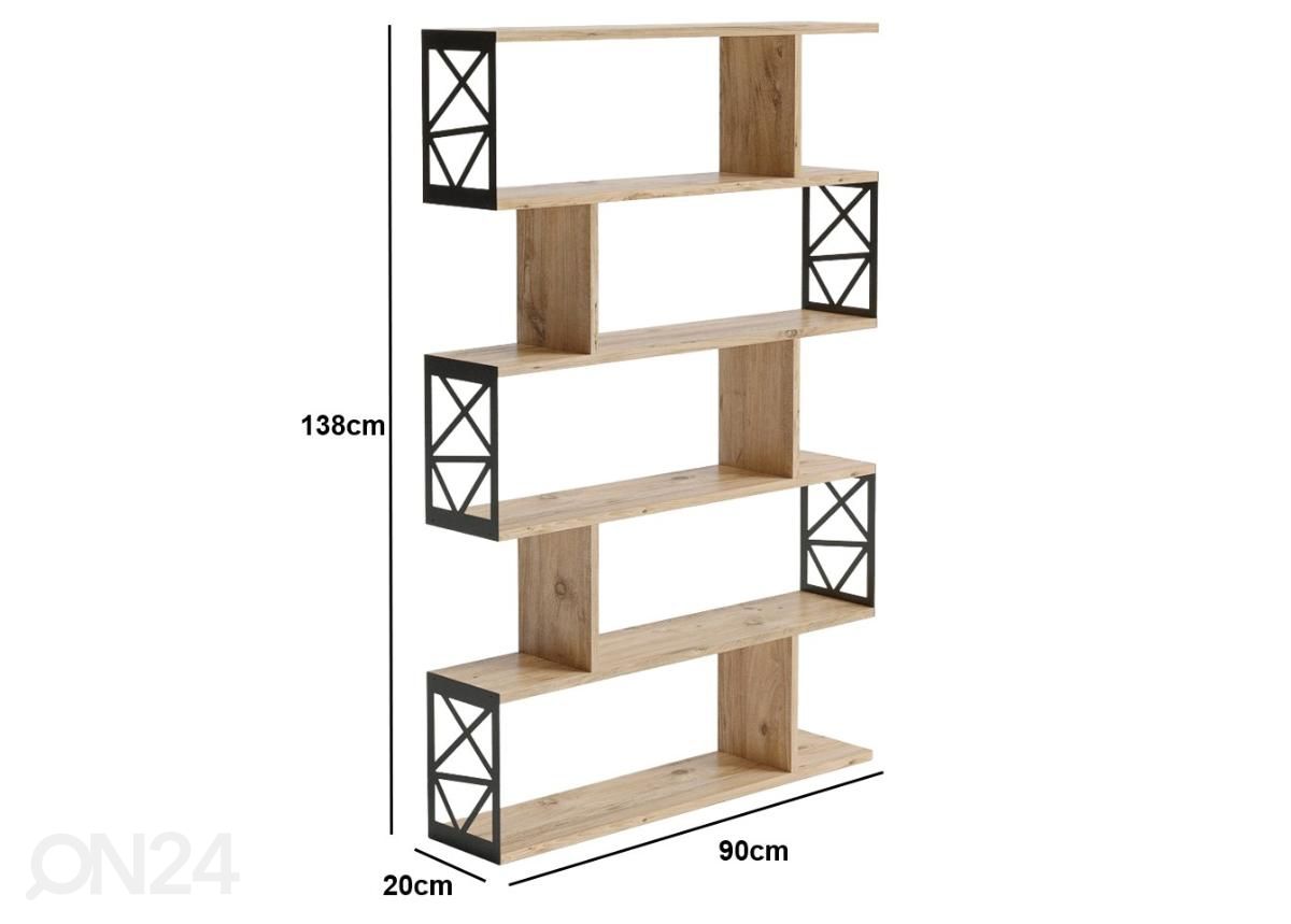 Kirjahylly Fura 90 cm kuvasuurennos mitat