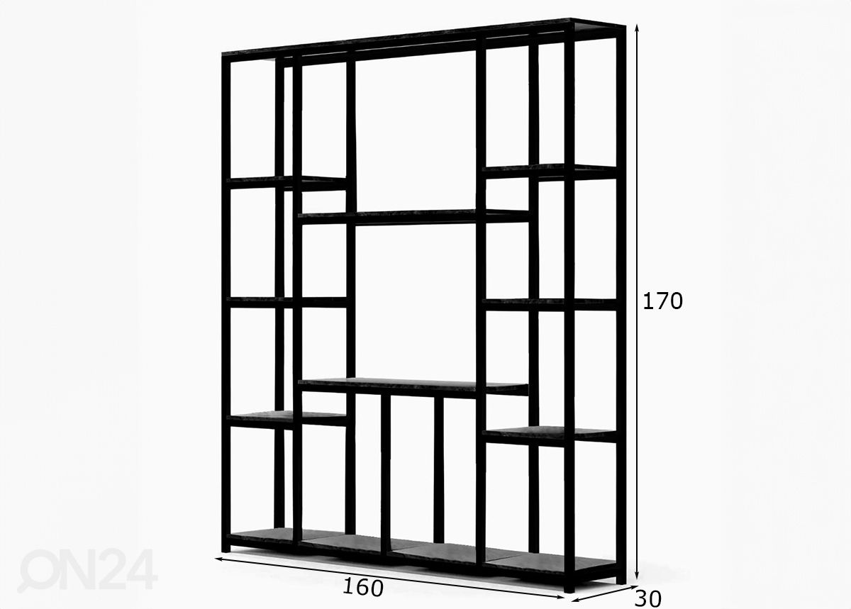 Kirjahylly Karma 160 cm kuvasuurennos mitat