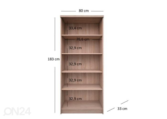 Kirjahylly Top mix 80 cm kuvasuurennos mitat