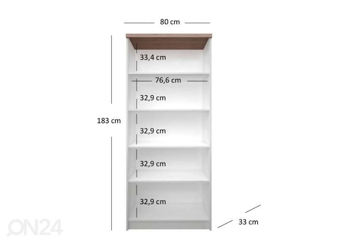 Kirjahylly Top mix 80 cm kuvasuurennos mitat