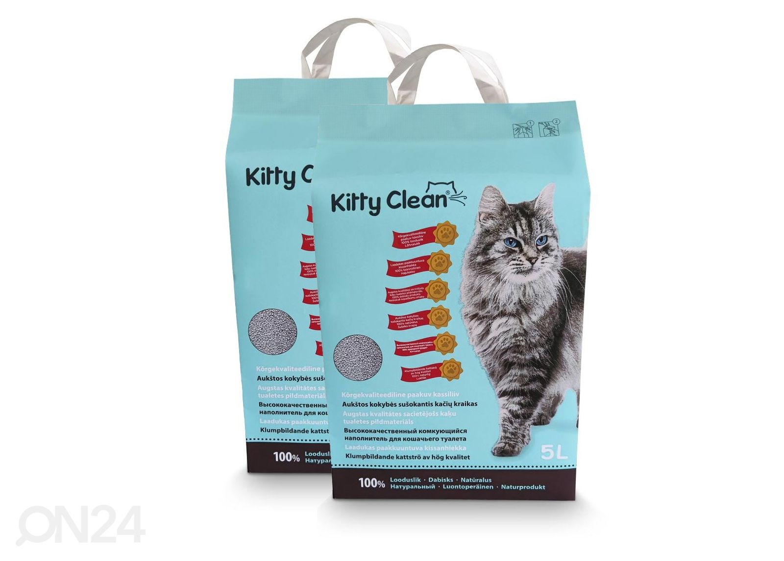 Kitty Clean paakkuntuva savihiekka 5L 2 kpl kuvasuurennos