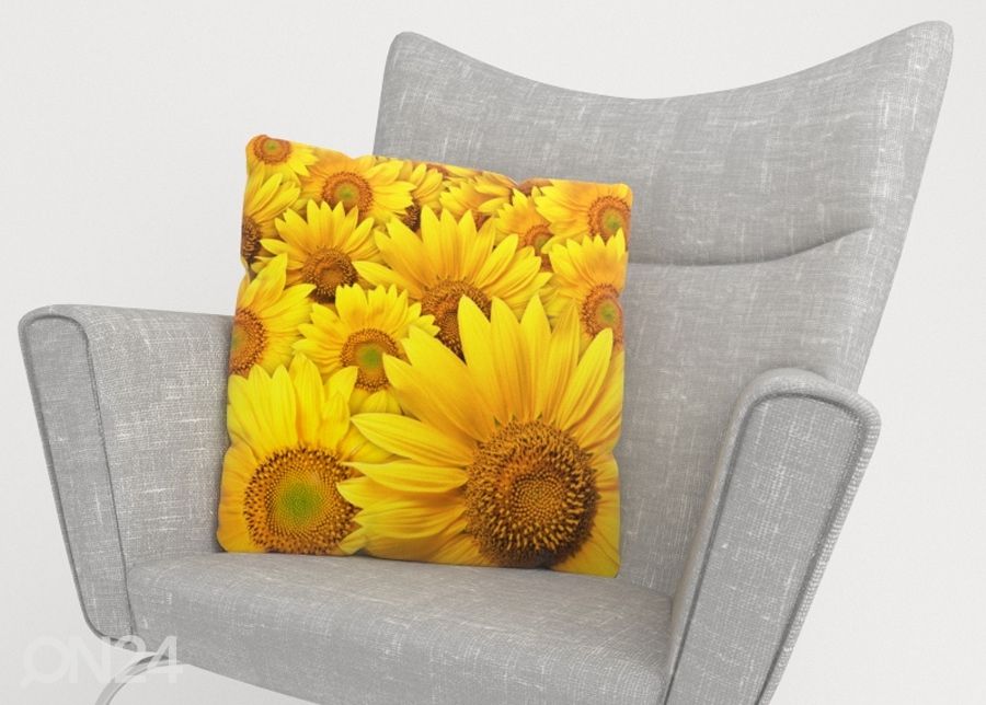 Koristetyynyliina Sunflowers 40x40 cm kuvasuurennos