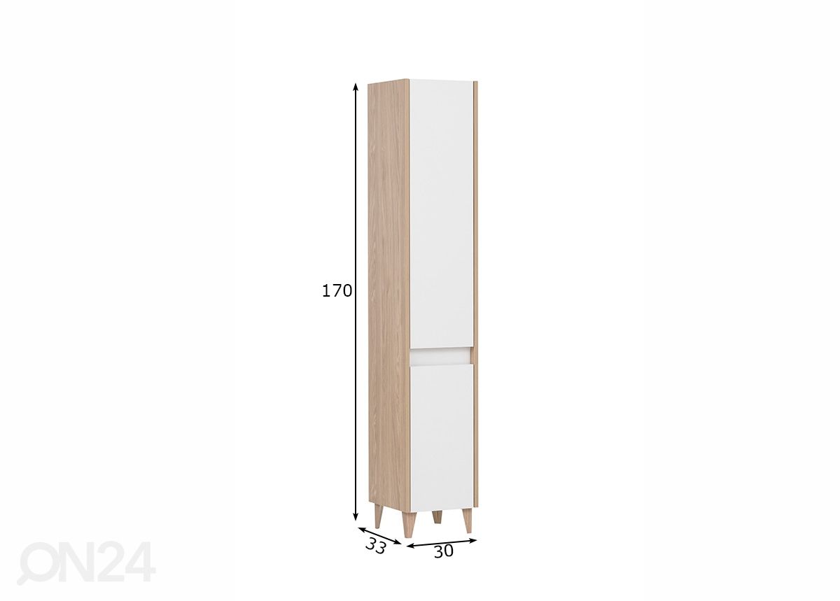 Korkea kylpyhuoneen kaappi Elba 30 cm kuvasuurennos mitat