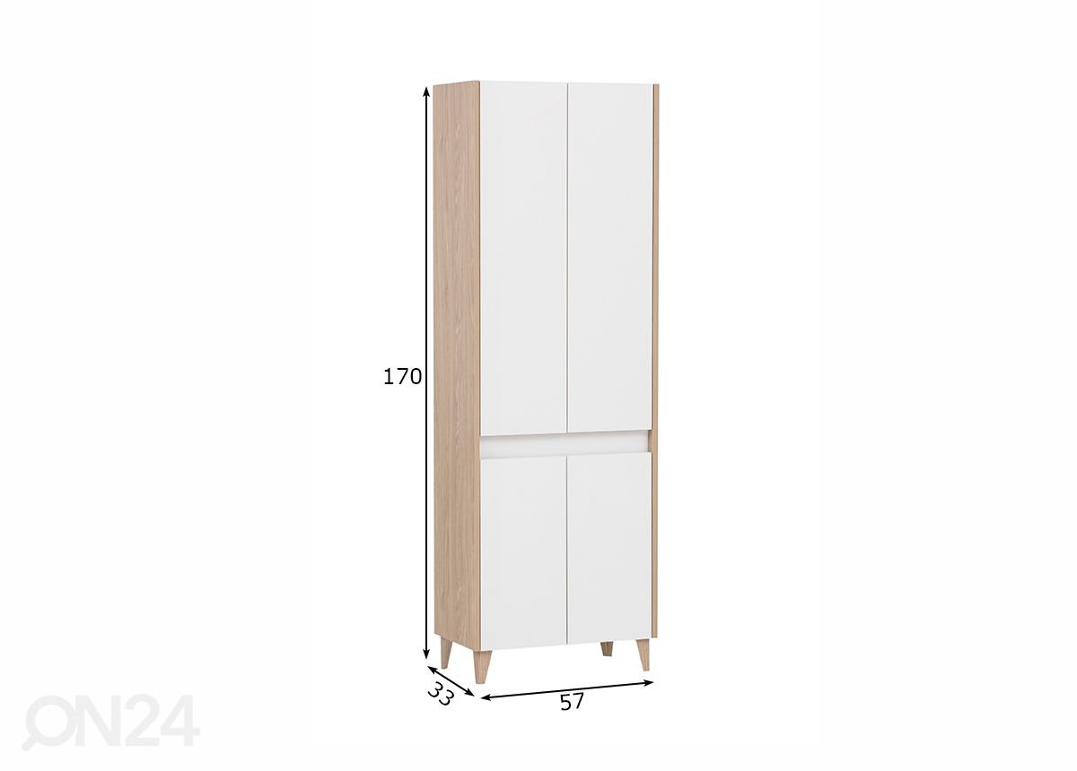 Korkea kylpyhuoneen kaappi Elba 57 cm kuvasuurennos mitat