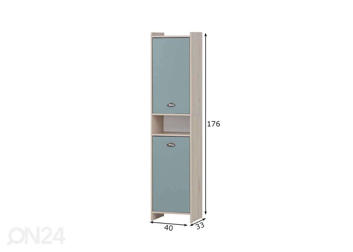 Korkea kylpyhuoneen kaappi Lindholm 40 cm kuvasuurennos mitat