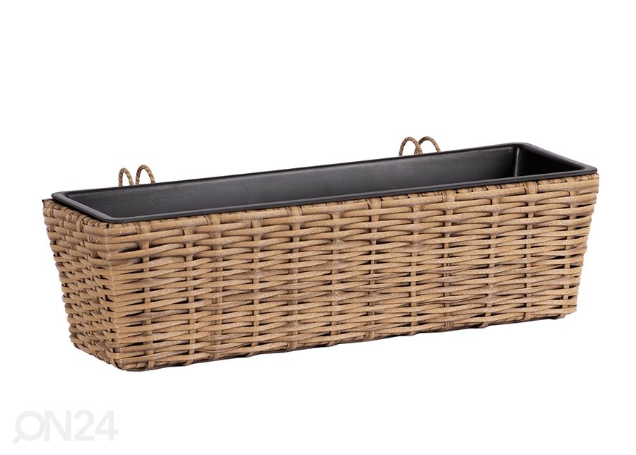 Kukkalaatikko parvekkeelle Wicker 61x19xh15 cm kuvasuurennos