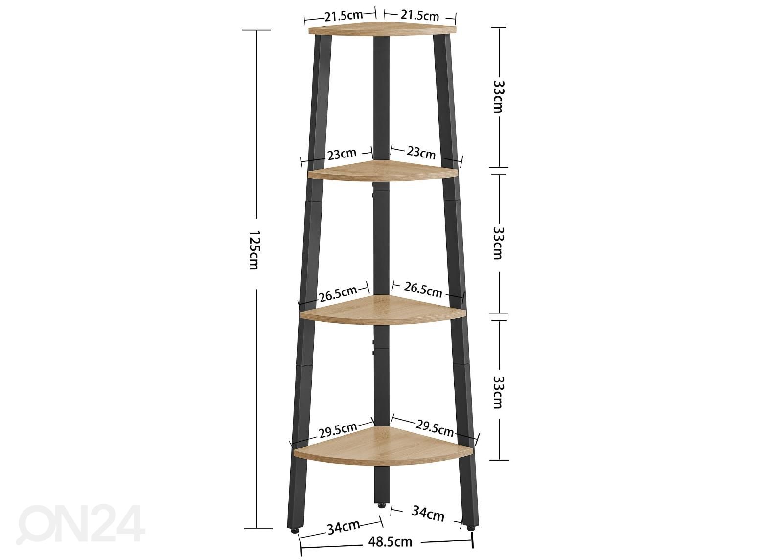 Kulmahylly 125 cm kuvasuurennos mitat