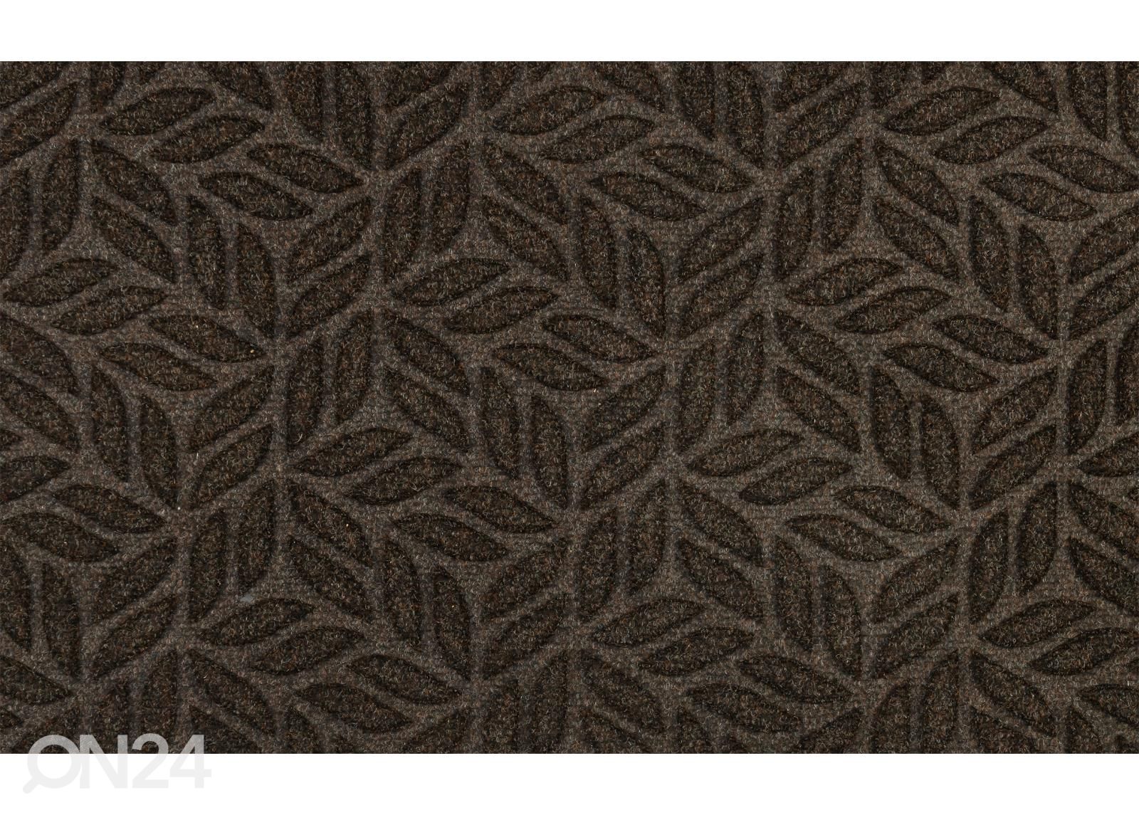 Kynnysmatto Dune Leaves dark brown 45x75 cm kuvasuurennos