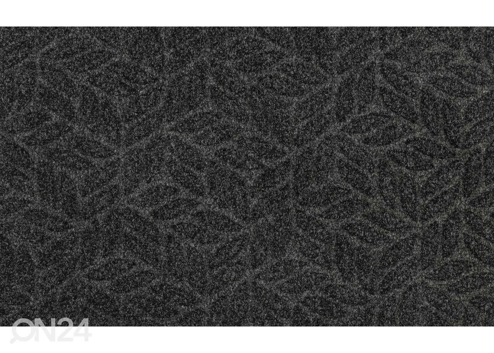 Kynnysmatto Dune Leaves dark grey 45x75 cm kuvasuurennos