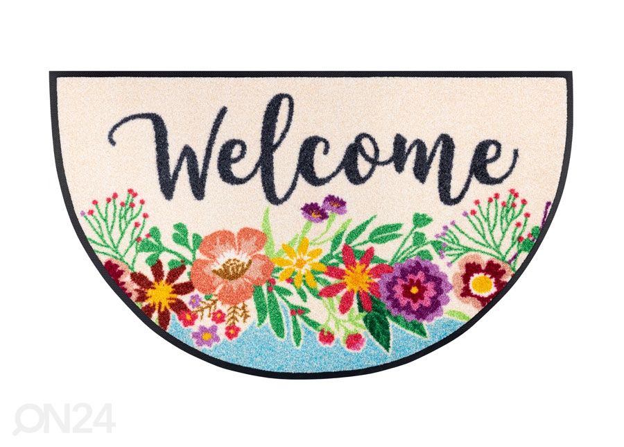 Kynnysmatto Round Welcome Blooming 50x85 cm kuvasuurennos