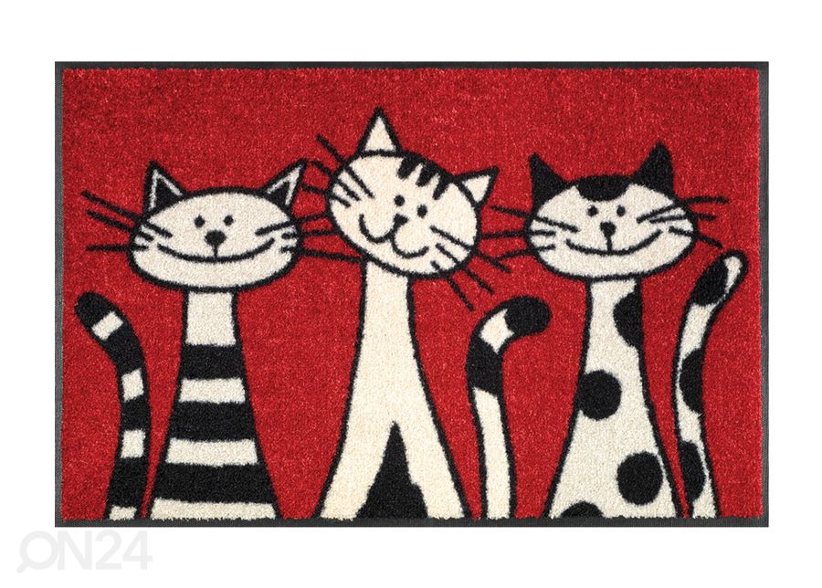 Kynnysmatto Three Cats 50x75 cm kuvasuurennos