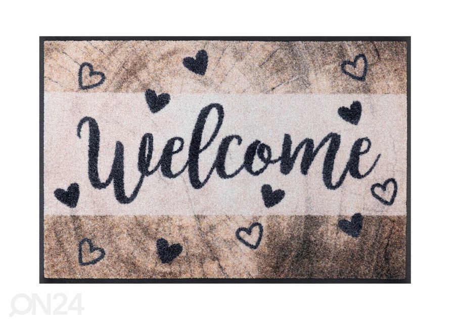 Kynnysmatto Wooden Welcome 50x75 cm kuvasuurennos