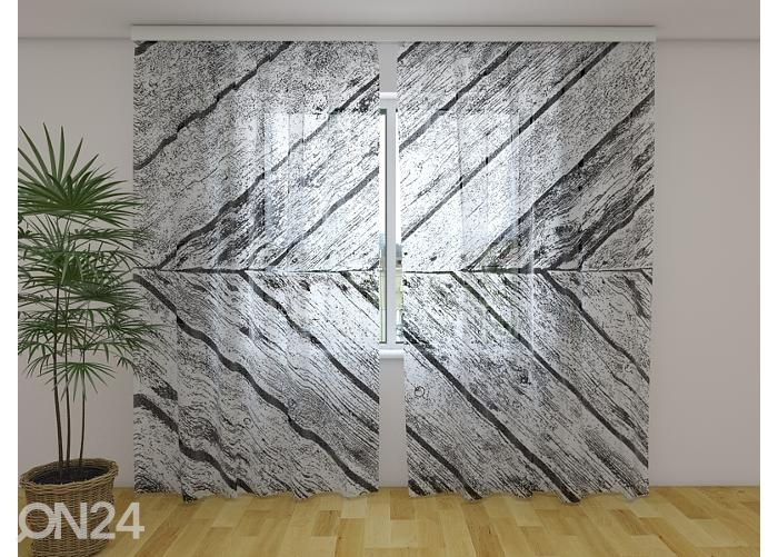 Läpinäkyvä kuvaverho Old Gray Wood 240x220 cm kuvasuurennos