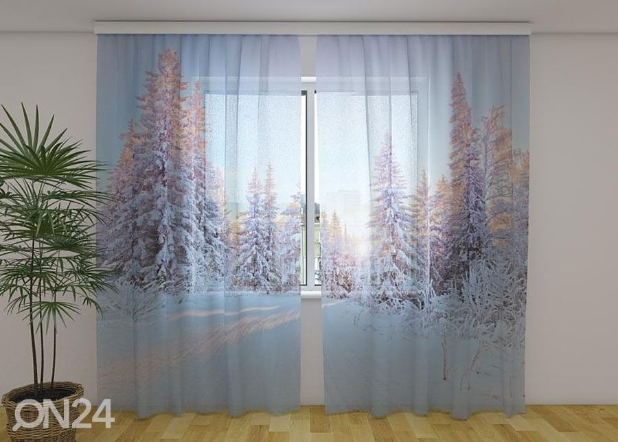 Läpinäkyvä verho Winter Tale 240x220 cm kuvasuurennos