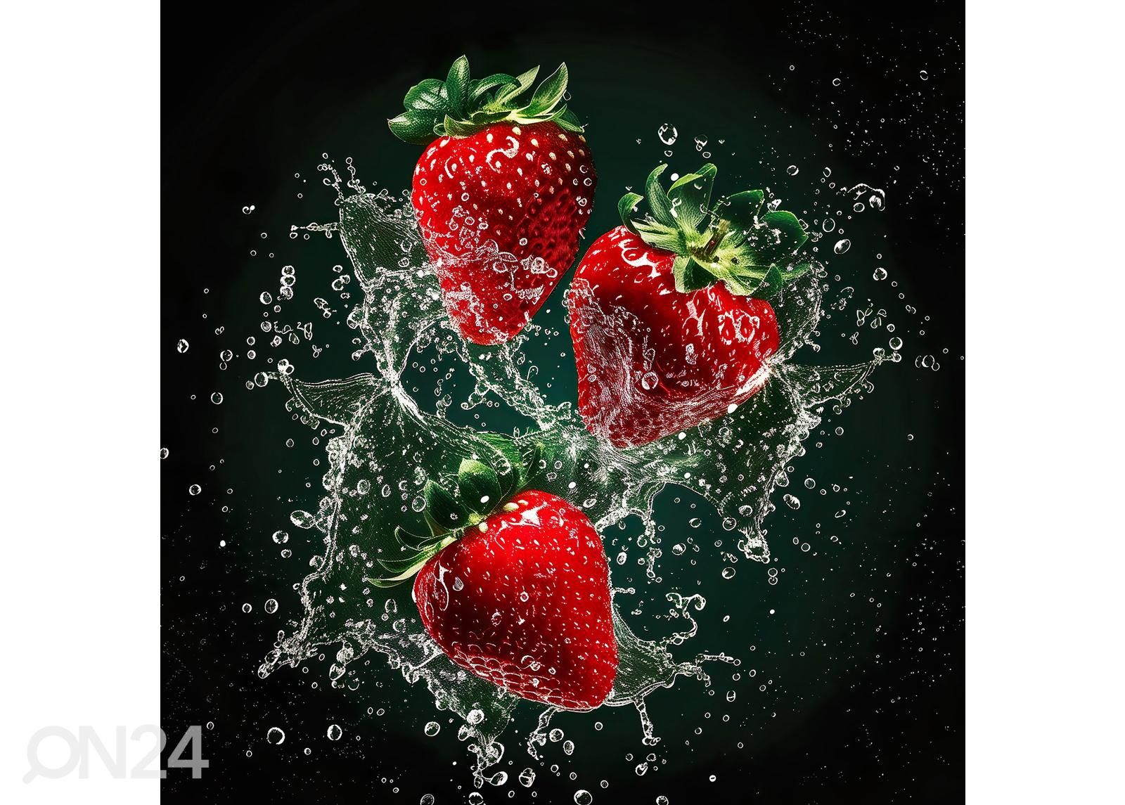 Lasitaulu Strawberries 30x30 cm kuvasuurennos