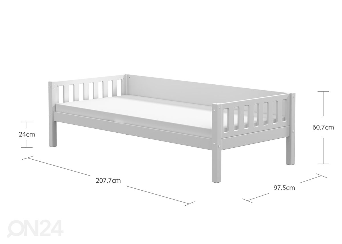 Lasten sänky Thuka Viggo, valkoinen kuvasuurennos mitat