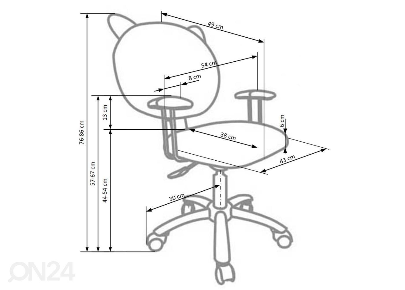 Lasten työtuoli kuvasuurennos mitat