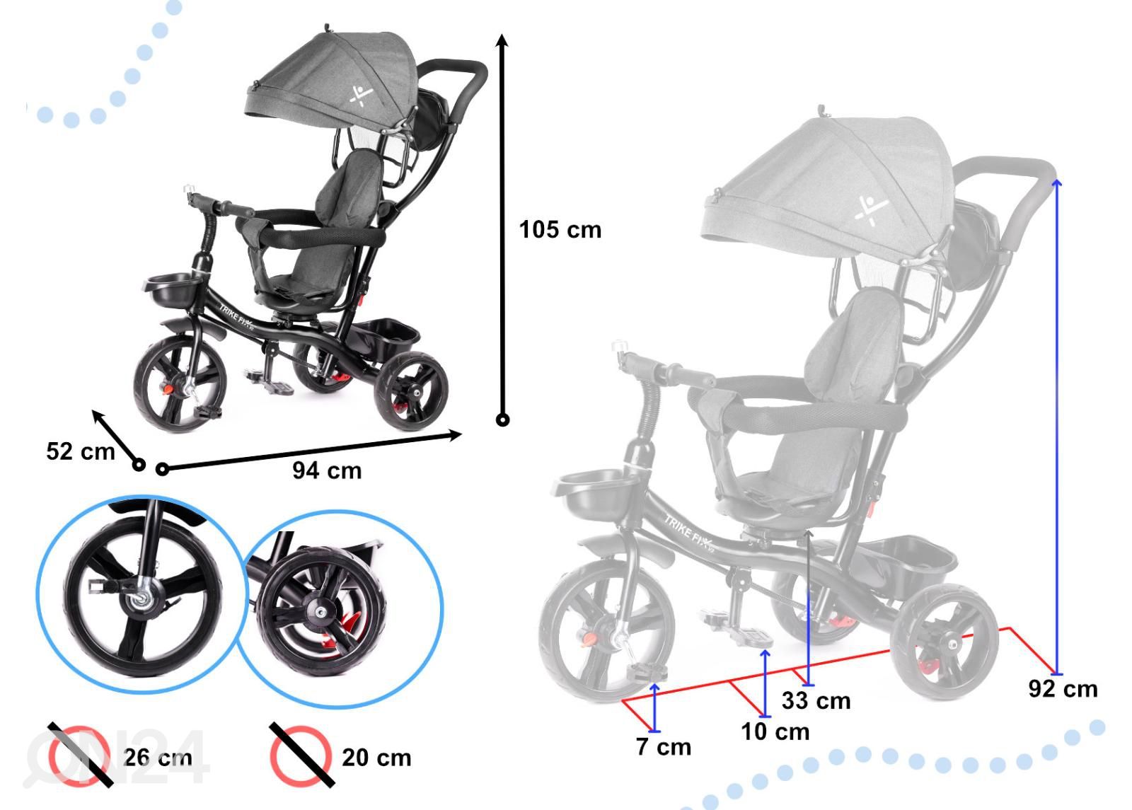 Lastenrattaat / 3-pyöräinen polkupyörä Trike Fix Lite kuvasuurennos mitat