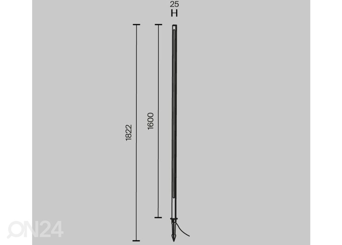 Lattiavalaisin Pole, 160 cm kuvasuurennos mitat