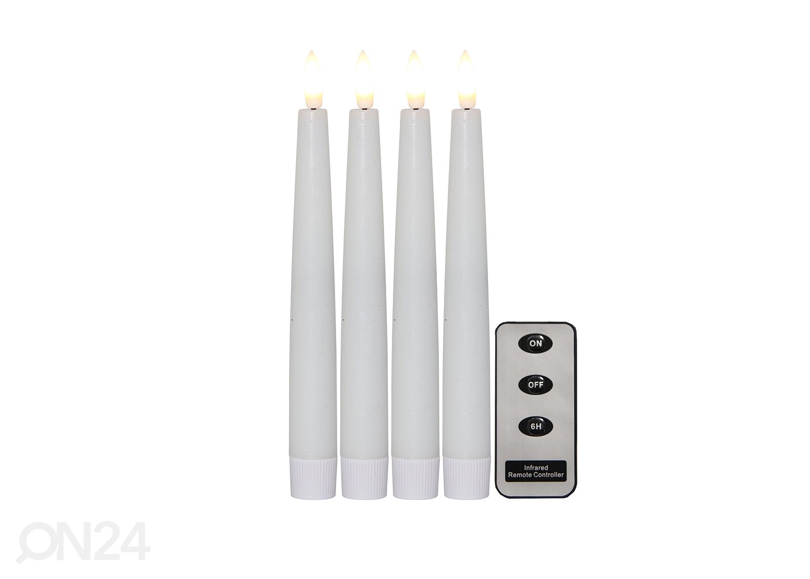 LED-kynttilät Flamme Slim 4 kpl, valkoinen kuvasuurennos