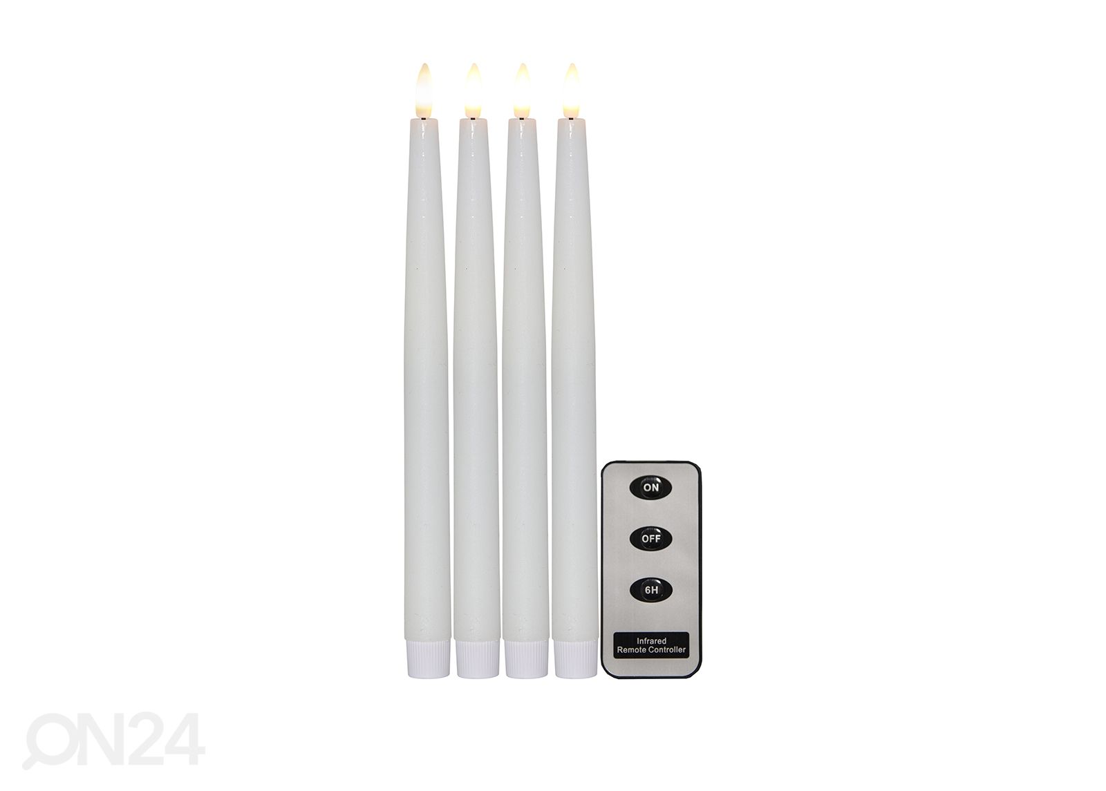 LED-kynttilät Flamme Slim 4 kpl, valkoinen kuvasuurennos
