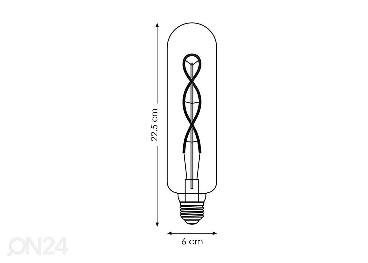 LED-lamppu Deco Tube, E27, 5 W kuvasuurennos mitat