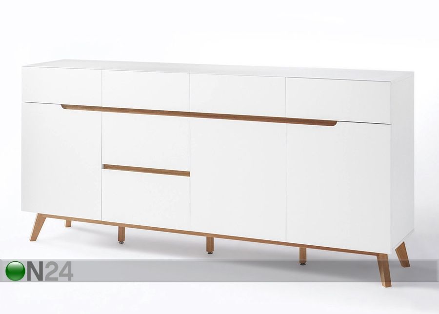 Leveä lipasto Cervo 193 cm, puiset jalat kuvasuurennos