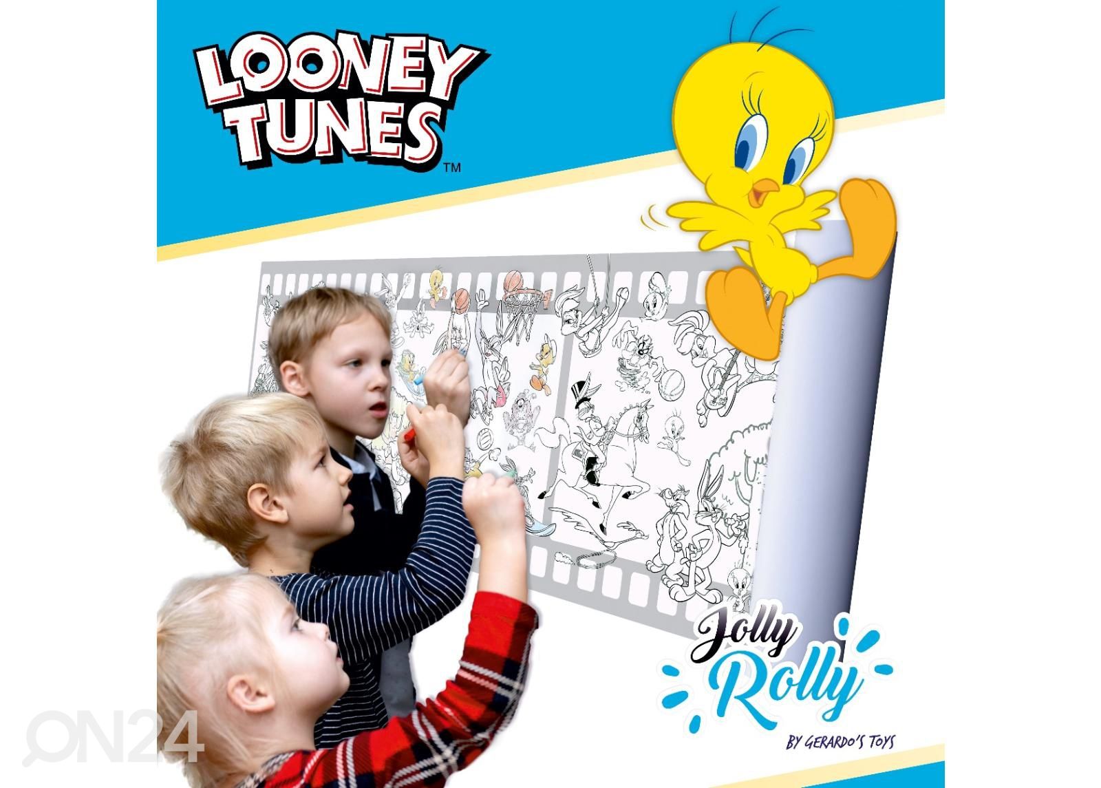 Liimattava värityspaperi rullassa Looney Tunes Gerardo's Toys Jolly Rolly kuvasuurennos