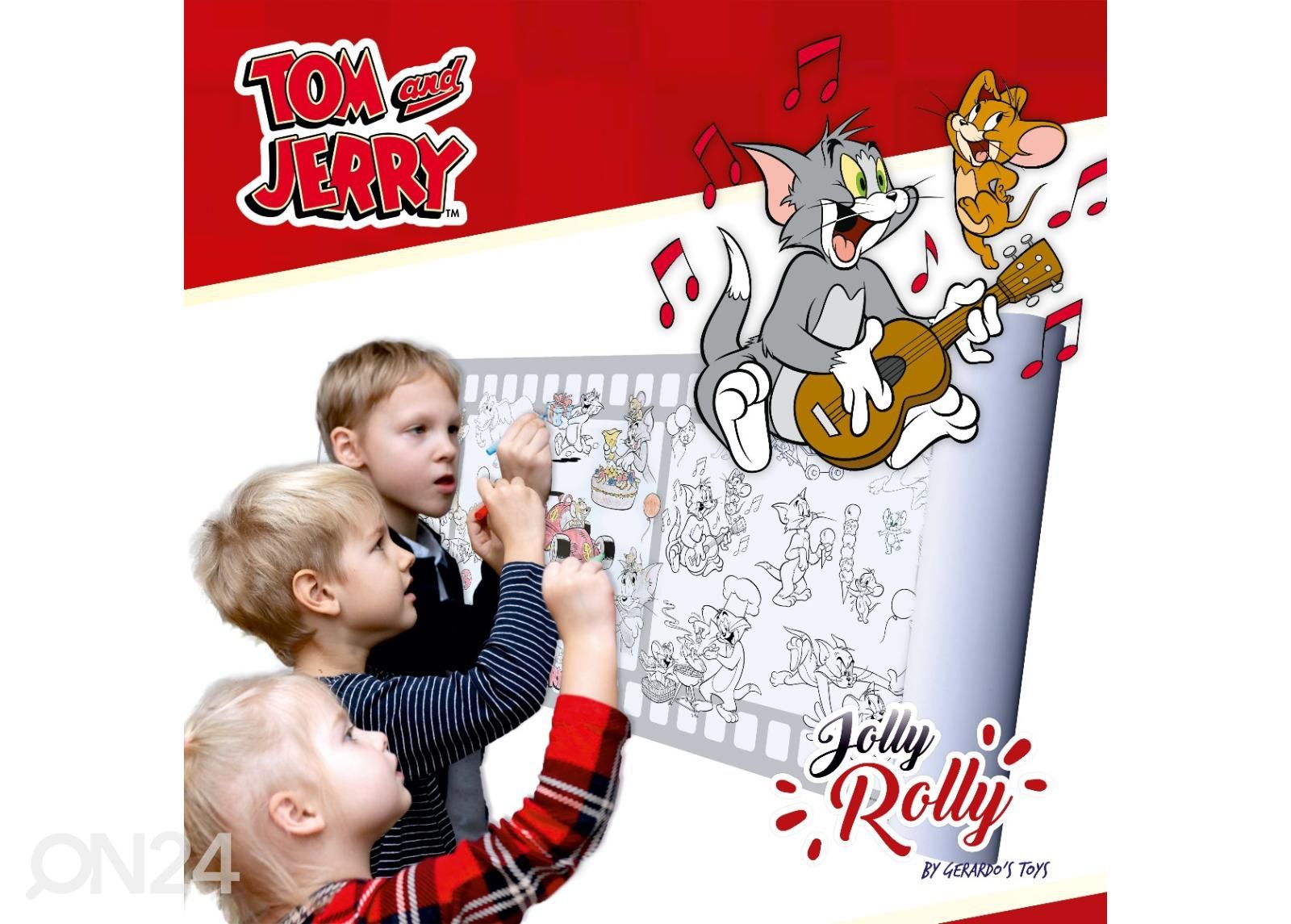 Liimattava värityspaperi rullassa Tom ja Jerry Gerardo's Toys Jolly Rolly kuvasuurennos
