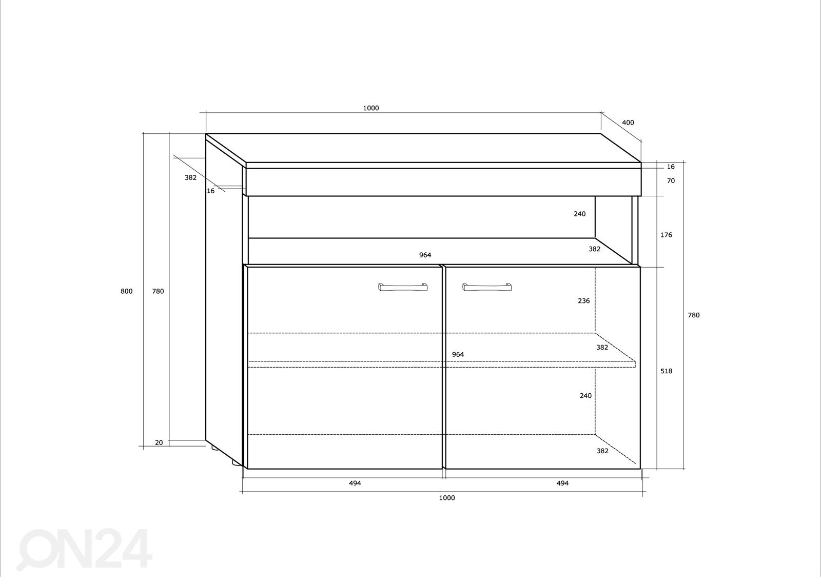 Lipasto 100 cm kuvasuurennos mitat