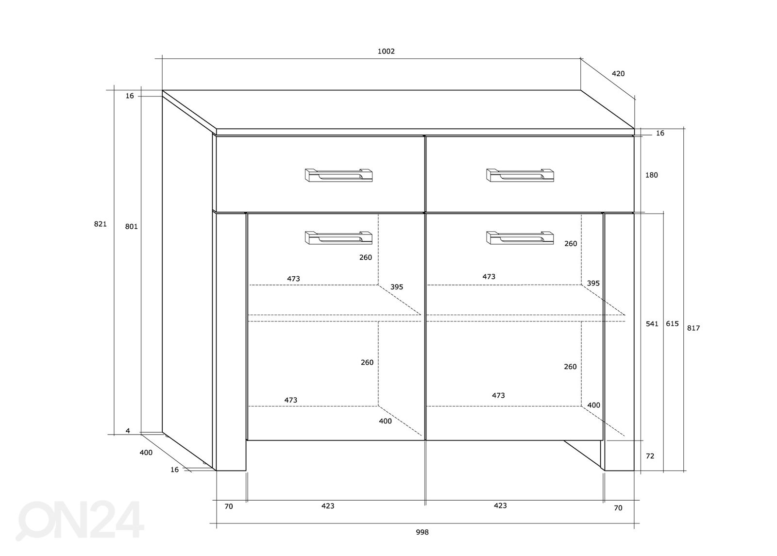 Lipasto 100 cm kuvasuurennos mitat