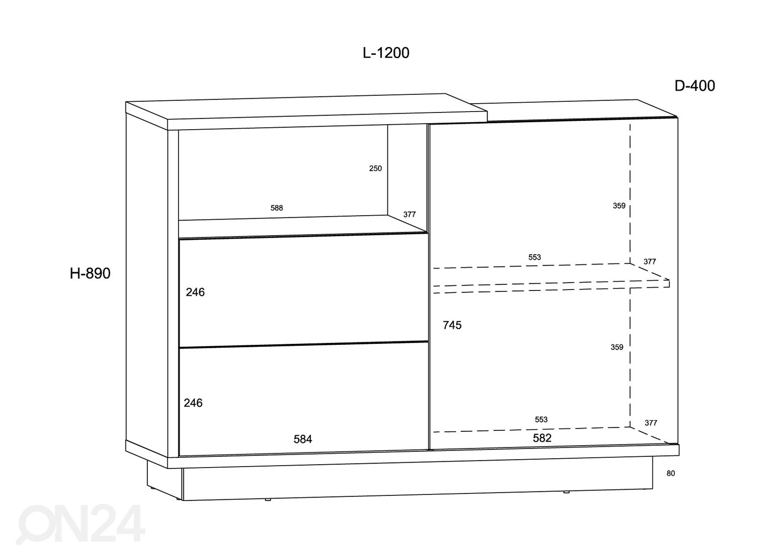 Lipasto 120 cm kuvasuurennos mitat