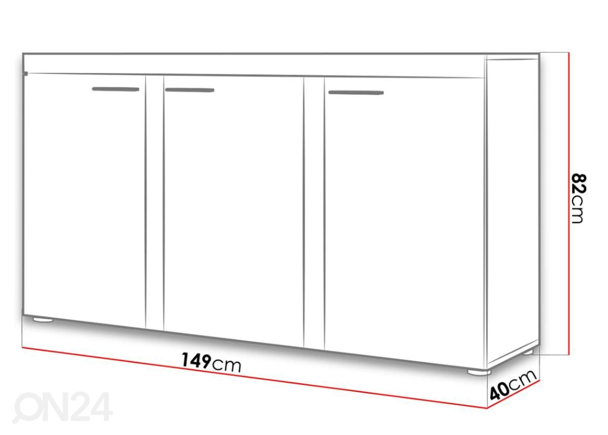 Lipasto 149 cm kuvasuurennos mitat